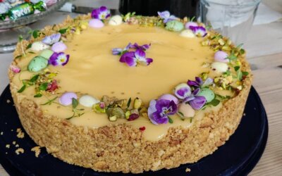 Cheesecake med påskepynt