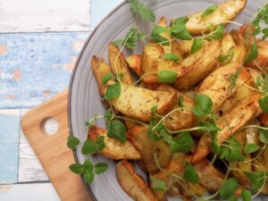 Kartoffelbåde med frisk timian