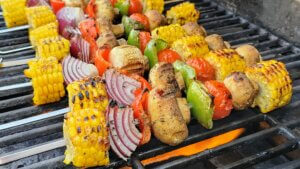 Grillspyd med grøntsager