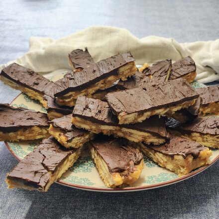 Karamelsnitter med chokolade