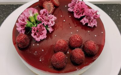 Cheesecake med hindbær