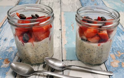 Overnight oats med friske jordbær
