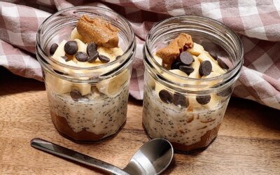 Overnight oats med peanutbutter og banan