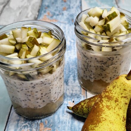 Overnight oats med pære