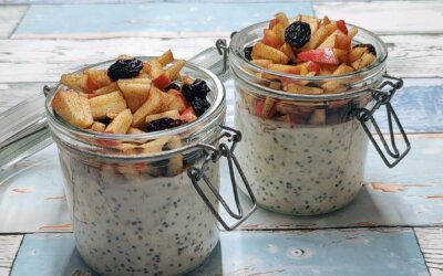Overnight oats med æble, kanel og rosiner