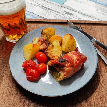 Kyllingebryst med pesto og parmaskinke i airfryer
