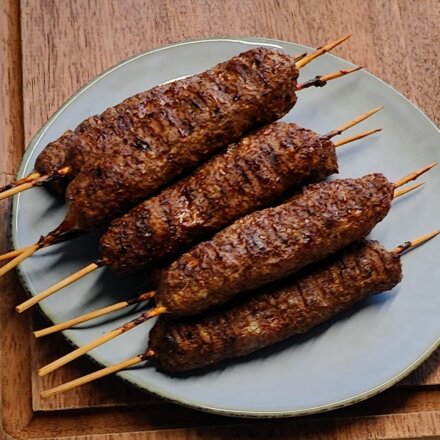 Grillspyd med hakket oksekød i air fryer