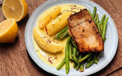 Stegt torsk med haricot verts og safransauce