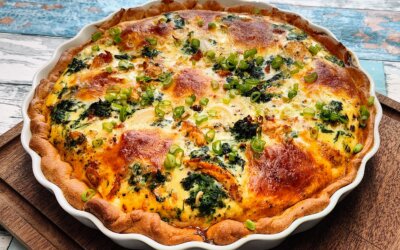 Tærte med spinat og kylling