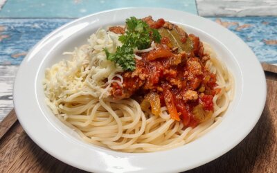 Pastasauce med hakket kylling