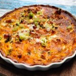 Tærte med kylling, kartoffel og porre