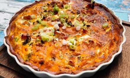 Tærte med kylling, kartoffel og porre